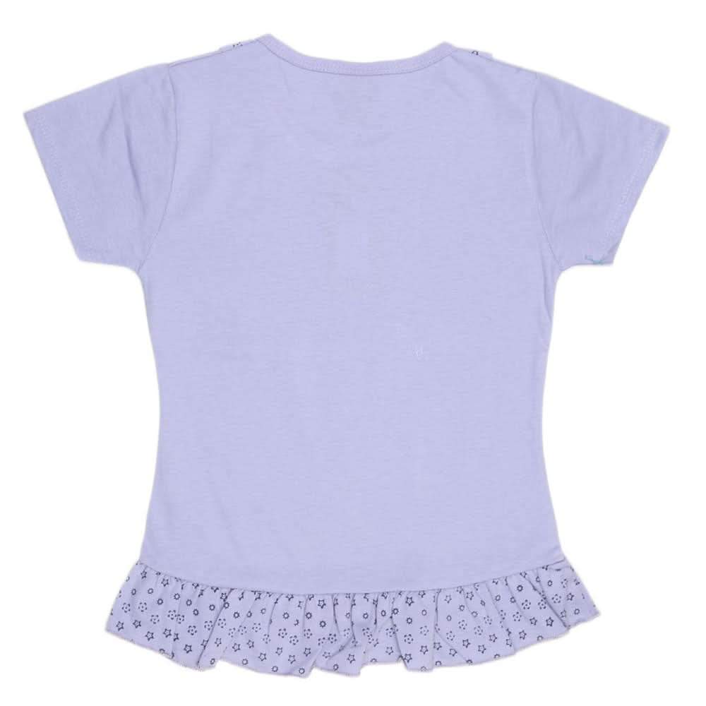 Girls Half Sleeve Printed T-Shirt - Purple, Kids, Girls T-Shirts, Chase Value, Chase Value
