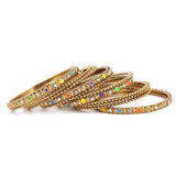 Women's Fancy Bangles 12 Pcs - Golden - test-store-for-chase-value