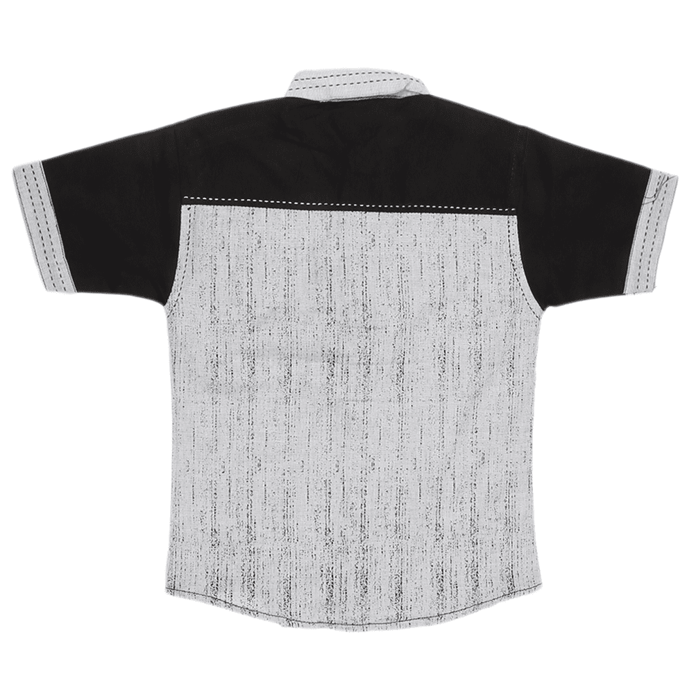 Boys Casual Shirt - Black - test-store-for-chase-value