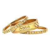 Women's Fancy Bangles 3 Pcs - Golden - test-store-for-chase-value