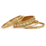 Women's Fancy Bangles 7 Pcs - Golden - test-store-for-chase-value