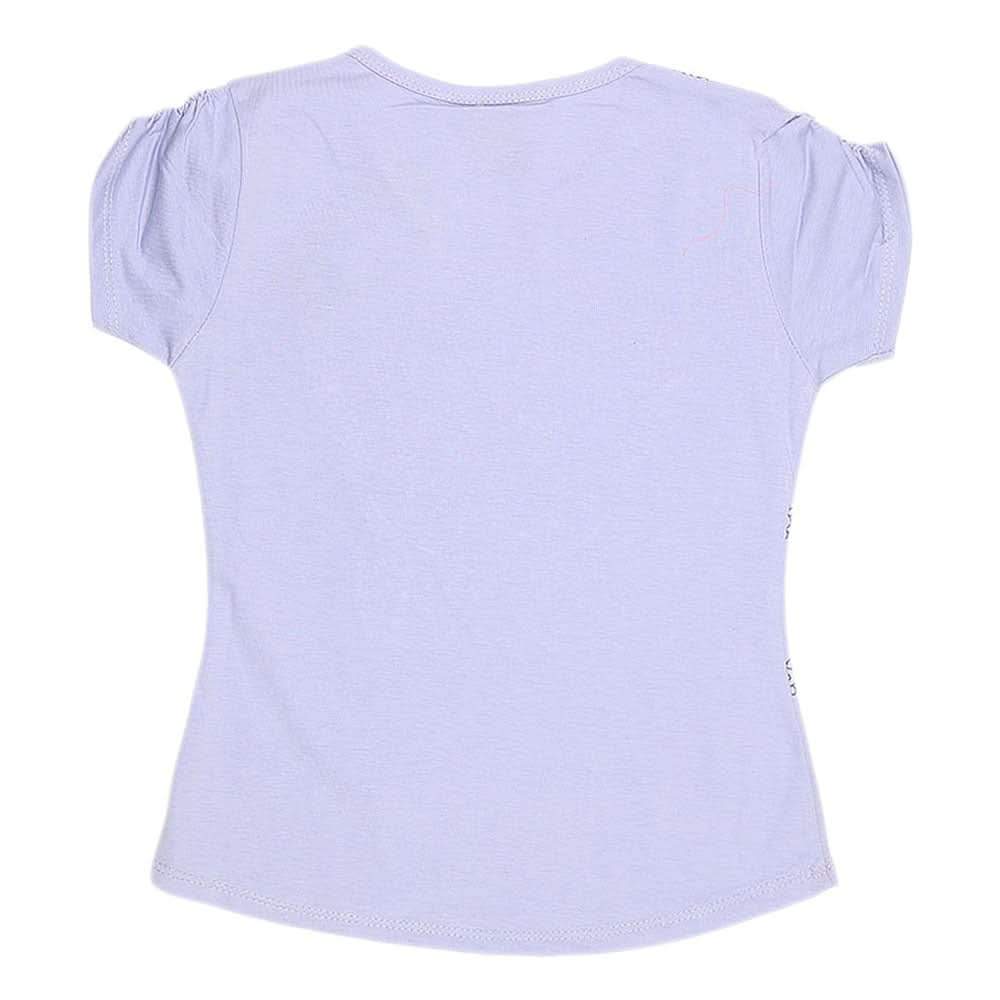 Girls Half Sleeve Fancy T-Shirt - Purple, Kids, Girls T-Shirts, Chase Value, Chase Value