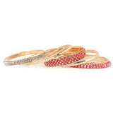 Women's Fancy Bangles 11 Pcs - Red - test-store-for-chase-value
