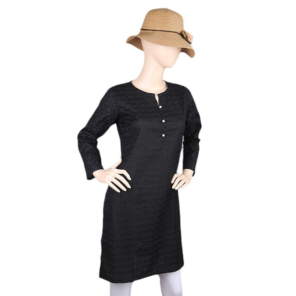 Chikan Kurti For Women's - Black - test-store-for-chase-value