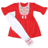 Girls Embroidered Cotton Suit 2 Pcs - Red, Kids, Girls Sets And Suits, Chase Value, Chase Value