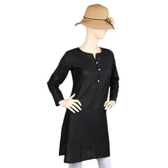 Plain Kurti For Women's - Black - test-store-for-chase-value