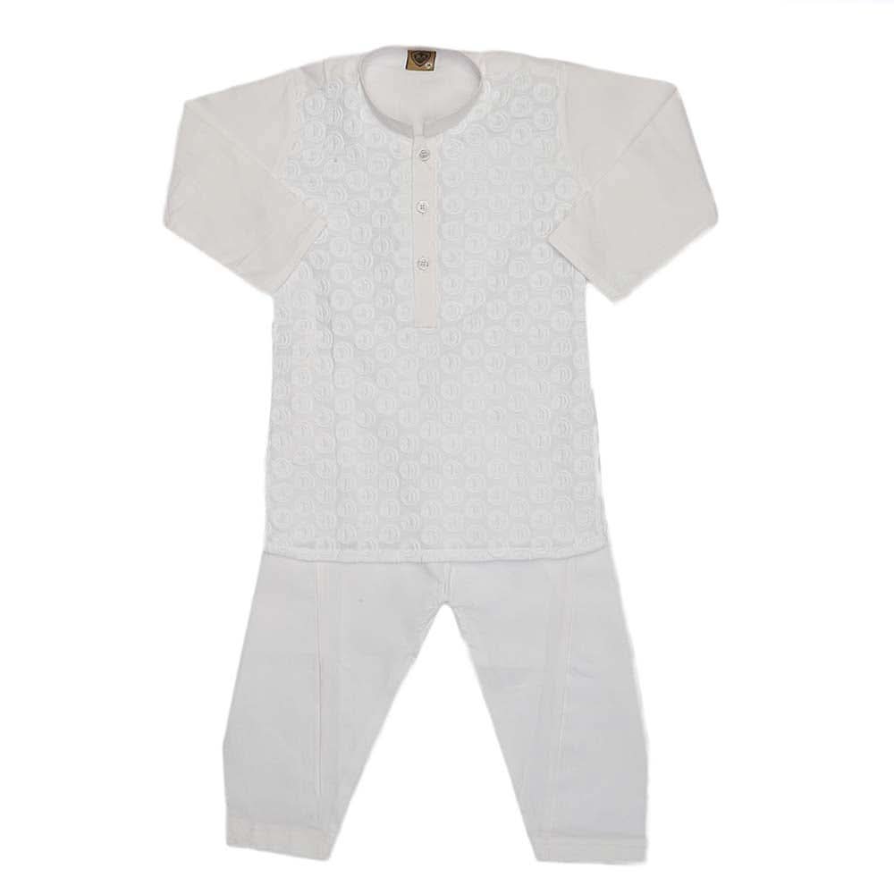 Boys Chicken Shalwar Suit - White, Kids, Boys Shalwar Kameez, Chase Value, Chase Value