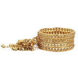 Women's Fancy Bangles 4 Pcs - Golden - test-store-for-chase-value