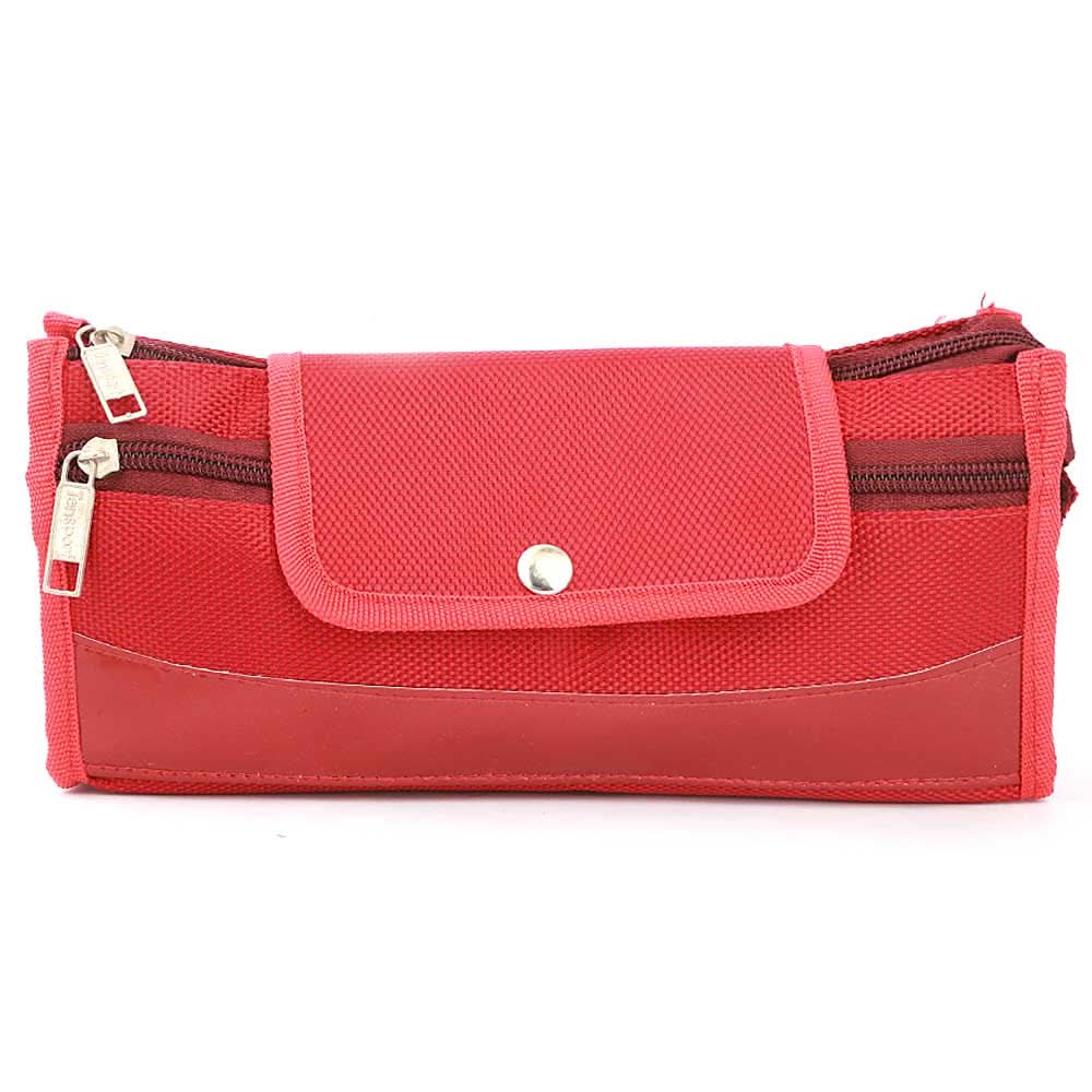 Pencil Pouch (IC-7) - Red, Kids, Pencil Boxes And Stationery Sets, Chase Value, Chase Value