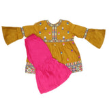 Girls Embroidered Cotton Suit 2 Pcs - Mustard, Kids, Girls Sets And Suits, Chase Value, Chase Value