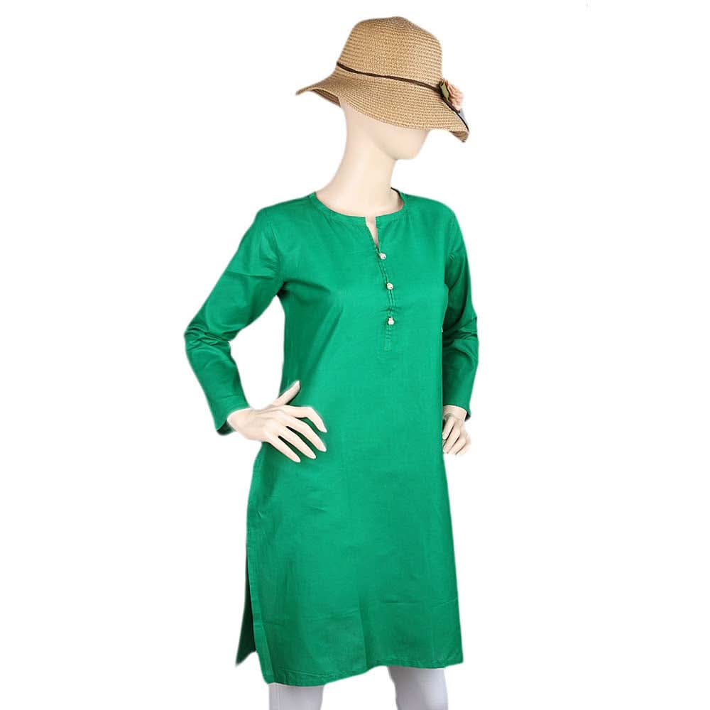 14th August Plain Kurti For Women's - Green - test-store-for-chase-value