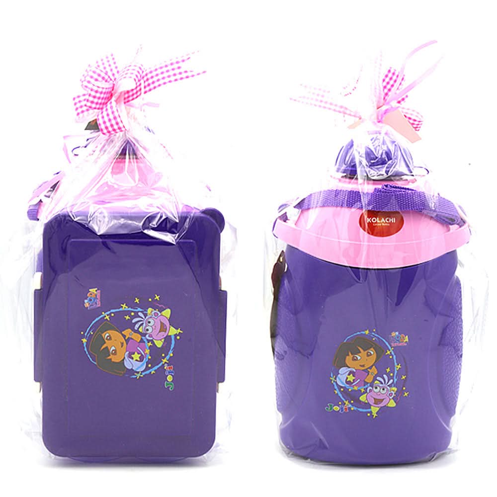 Water Bottle 1100 ML with Lunch Box - Purple, Kids, Tiffin Boxes And Bottles, Chase Value, Chase Value