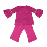 Girls Embroidered Cotton Suit 2 Pcs - Dark Purple, Kids, Girls Sets And Suits, Chase Value, Chase Value