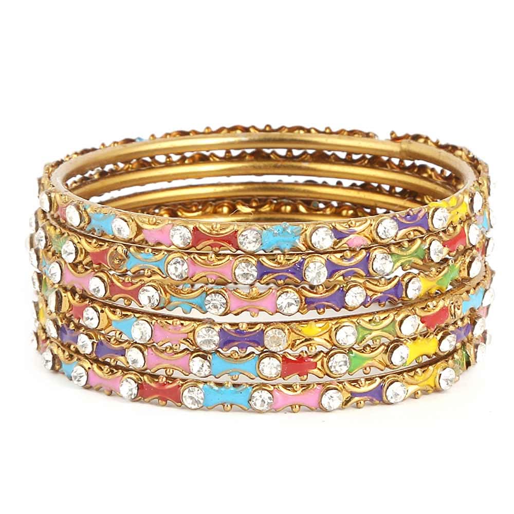 Girl's Fancy Bangles 6 Pcs - Multi - test-store-for-chase-value