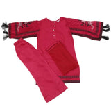 Girls Embroidered Cotton Suit 3 Pcs - Maroon, Kids, Girls Sets And Suits, Chase Value, Chase Value