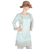 Women's Fancy Embroidered Kurti - Cyan, Women, Ready Kurtis, Chase Value, Chase Value
