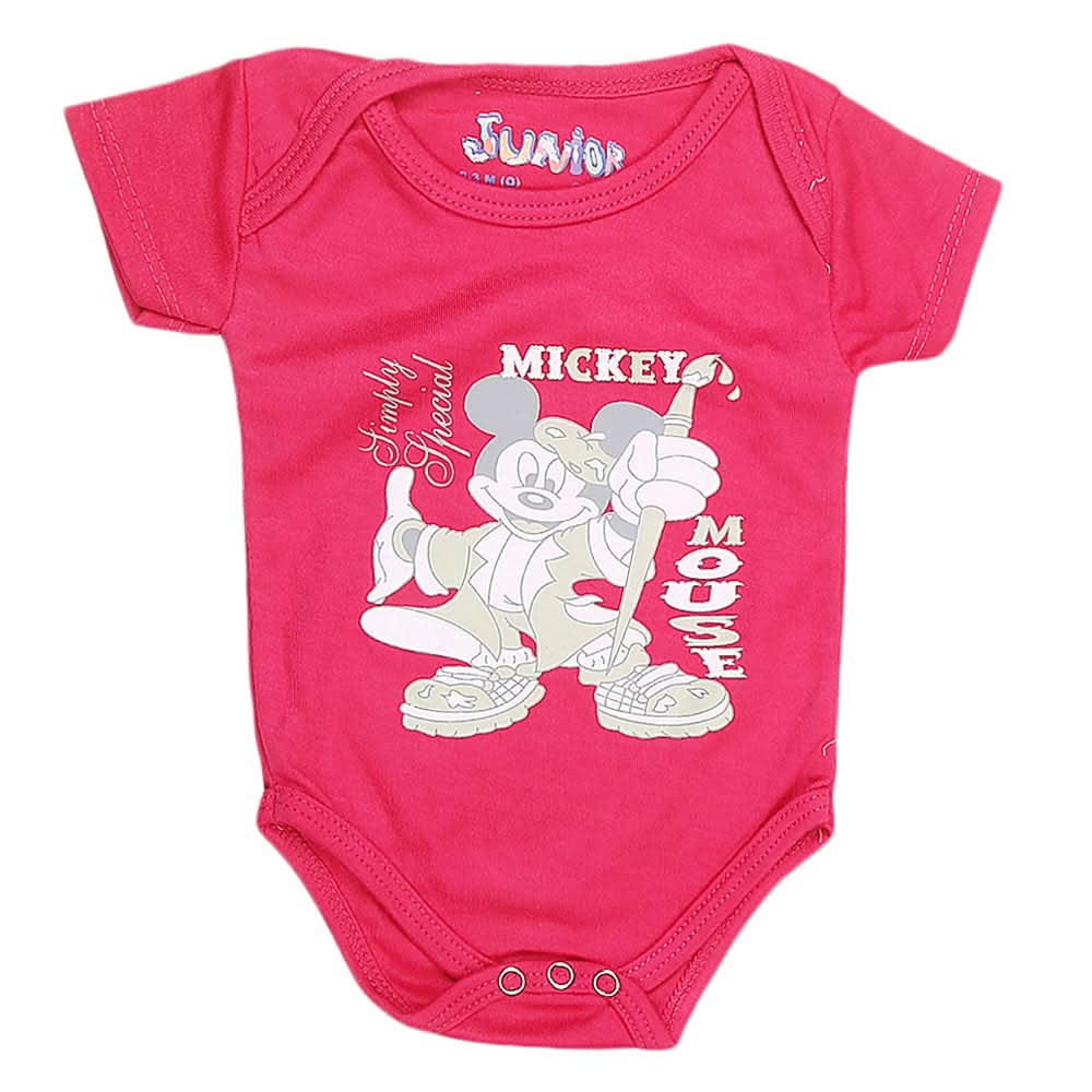 Newborn Girls Romper - Dark Pink - test-store-for-chase-value