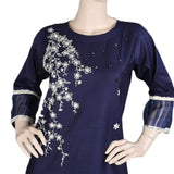 Women's Embroidered Kurti - Navy Blue, Women, Ready Kurtis, Chase Value, Chase Value