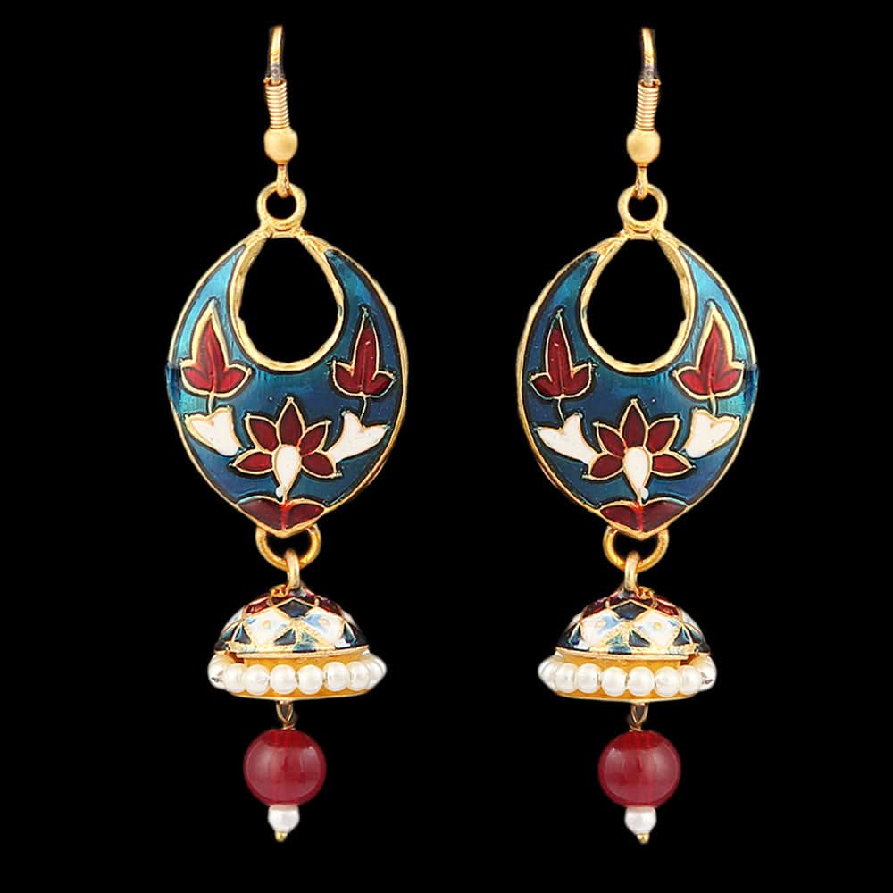 Women's Fancy Ear Jhumki - Golden - Green, Jewellery, Chase Value, Chase Value