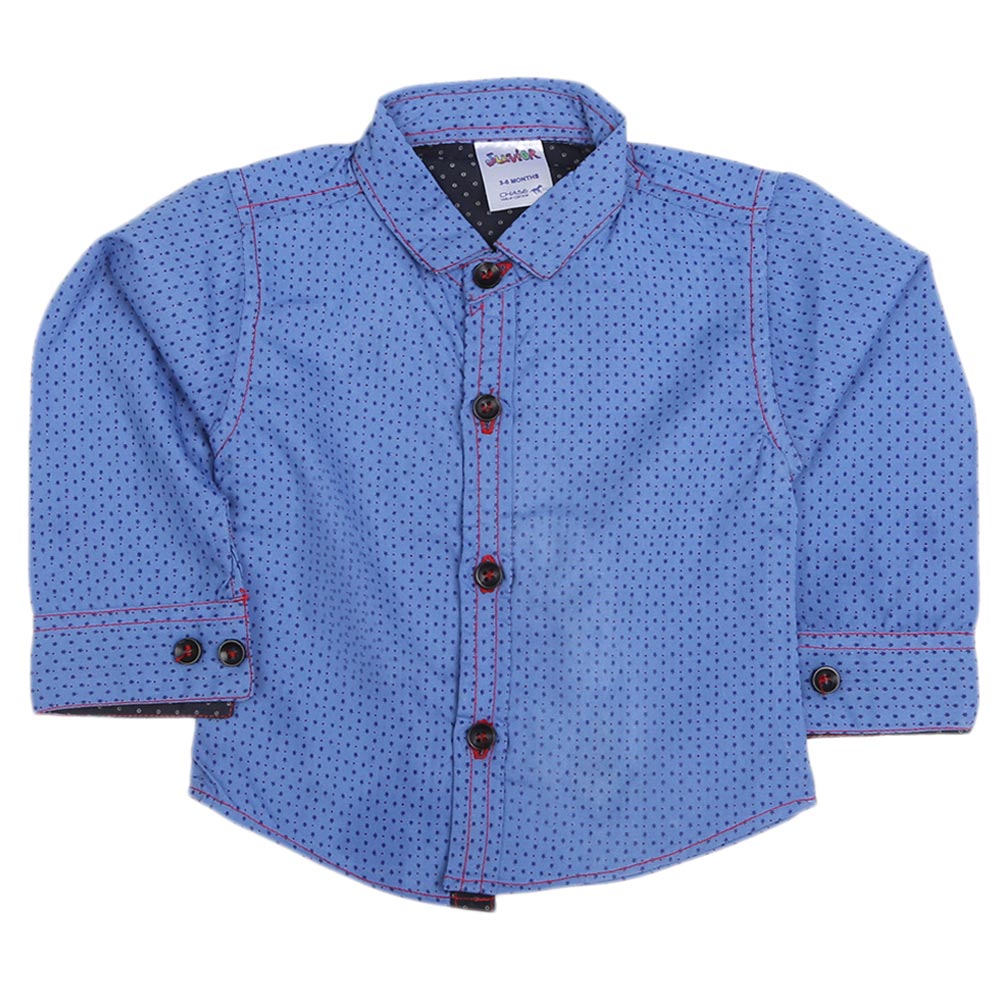 Newborn Full Sleeves Casual Shirt - Blue, Kids, NB Boys Shirts And T-Shirts, Chase Value, Chase Value