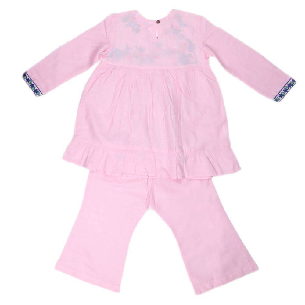 Girls Embroidered Cotton Suit 2 Pcs - Pink, Kids, Girls Sets And Suits, Chase Value, Chase Value