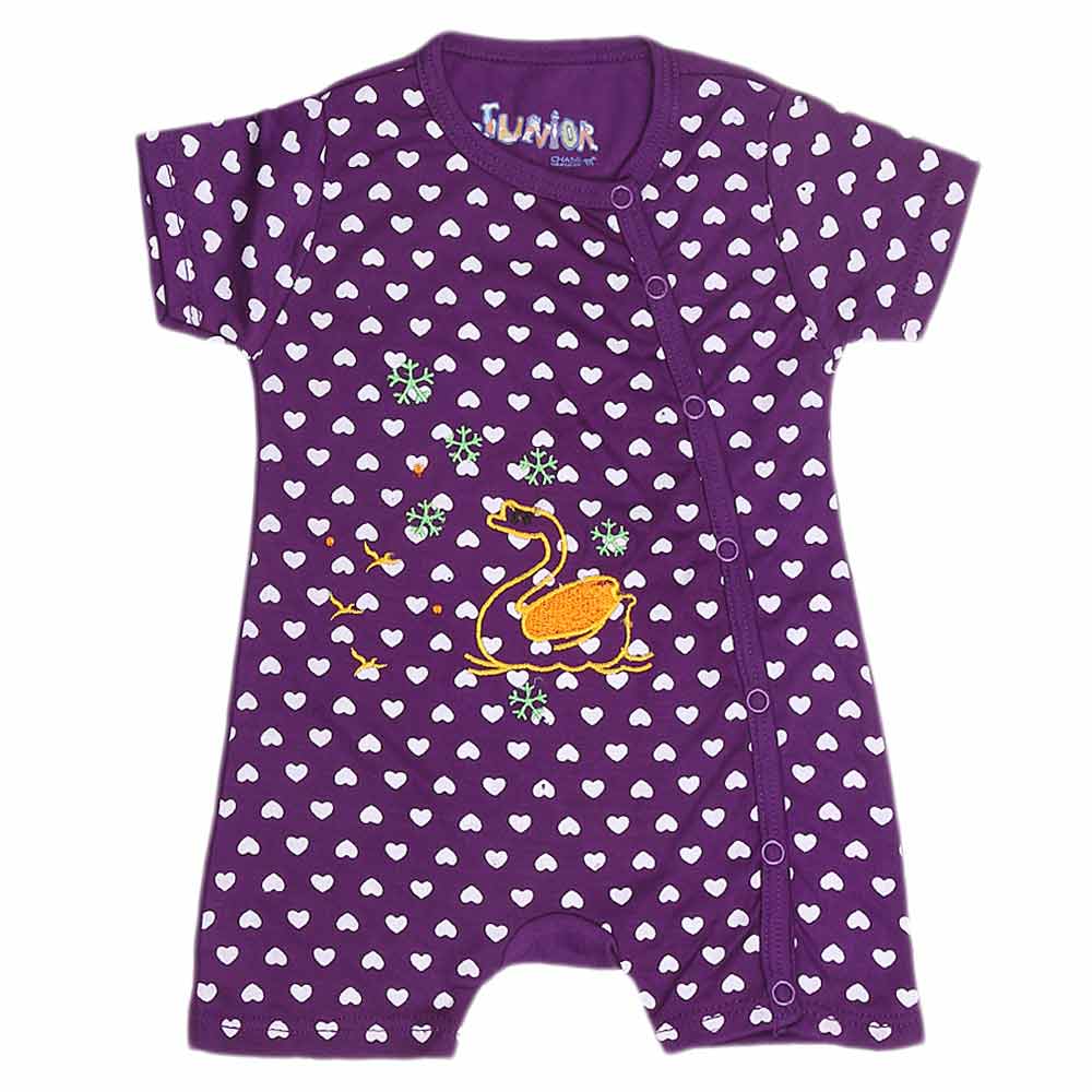 Newborn Girls Fancy Romper - Purple - test-store-for-chase-value
