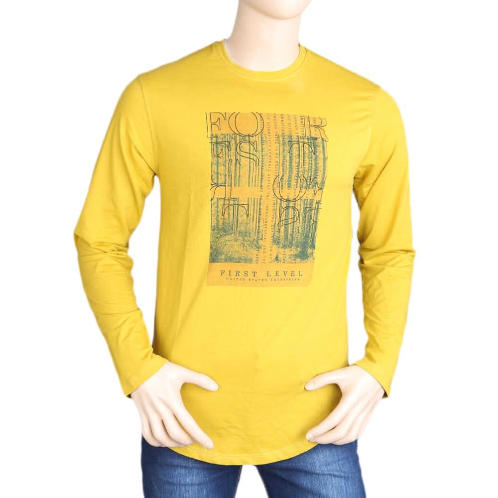 Men's Full Sleeves T Shirt - Mustard, Men, T-Shirts And Polos, Chase Value, Chase Value