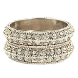 Women's Fancy Bangles 2 Pcs - Silver - test-store-for-chase-value
