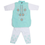 Girls Embroidered Cotton Suit 2 Pcs - Cyan, Kids, Girls Sets And Suits, Chase Value, Chase Value