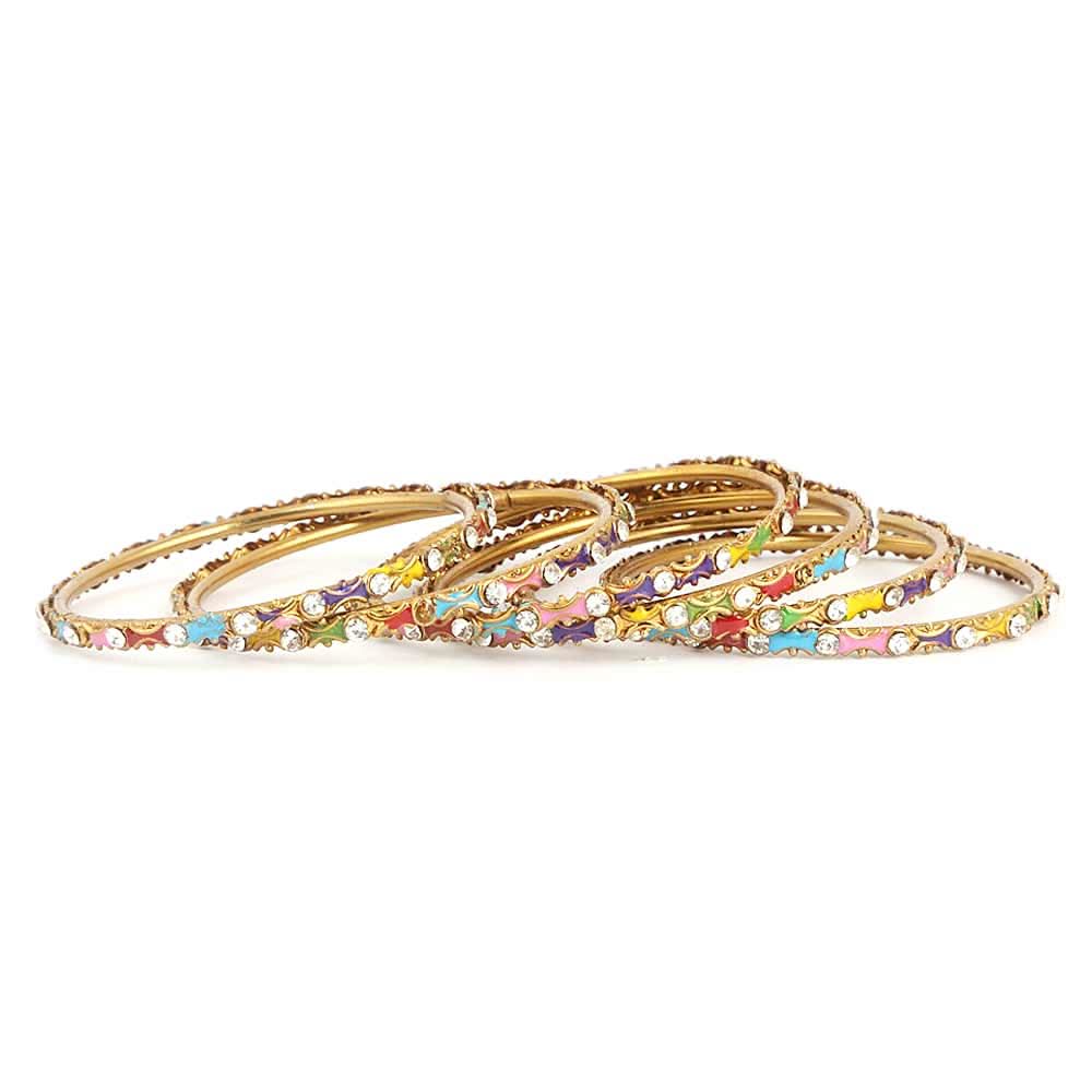 Girl's Fancy Bangles 6 Pcs - Multi - test-store-for-chase-value