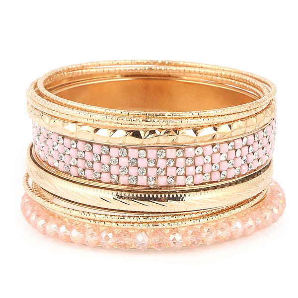 Women's Fancy Bangles 11 Pcs - Pink - test-store-for-chase-value