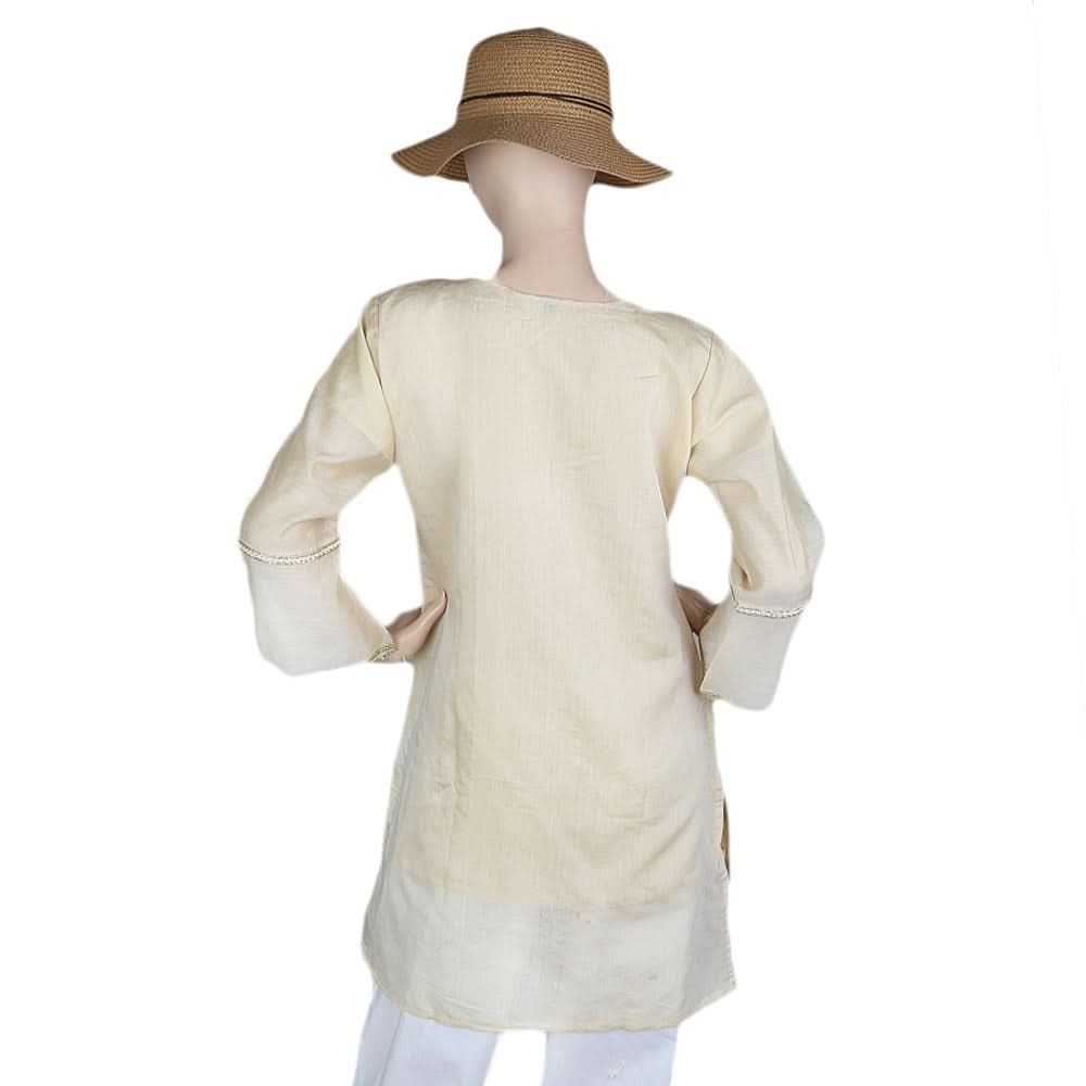 Women's Fancy Embroidered Kurti - Fawn, Women, Ready Kurtis, Chase Value, Chase Value