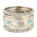 Women's Fancy Bangles 9 Pcs - Silver - test-store-for-chase-value