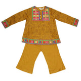 Girls Embroidered Cotton Suit 2 Pcs - Mustard, Kids, Girls Sets And Suits, Chase Value, Chase Value