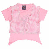 Girls Half Sleeve Fancy T-Shirt 2 Pcs - Pink, Kids, Girls T-Shirts, Chase Value, Chase Value