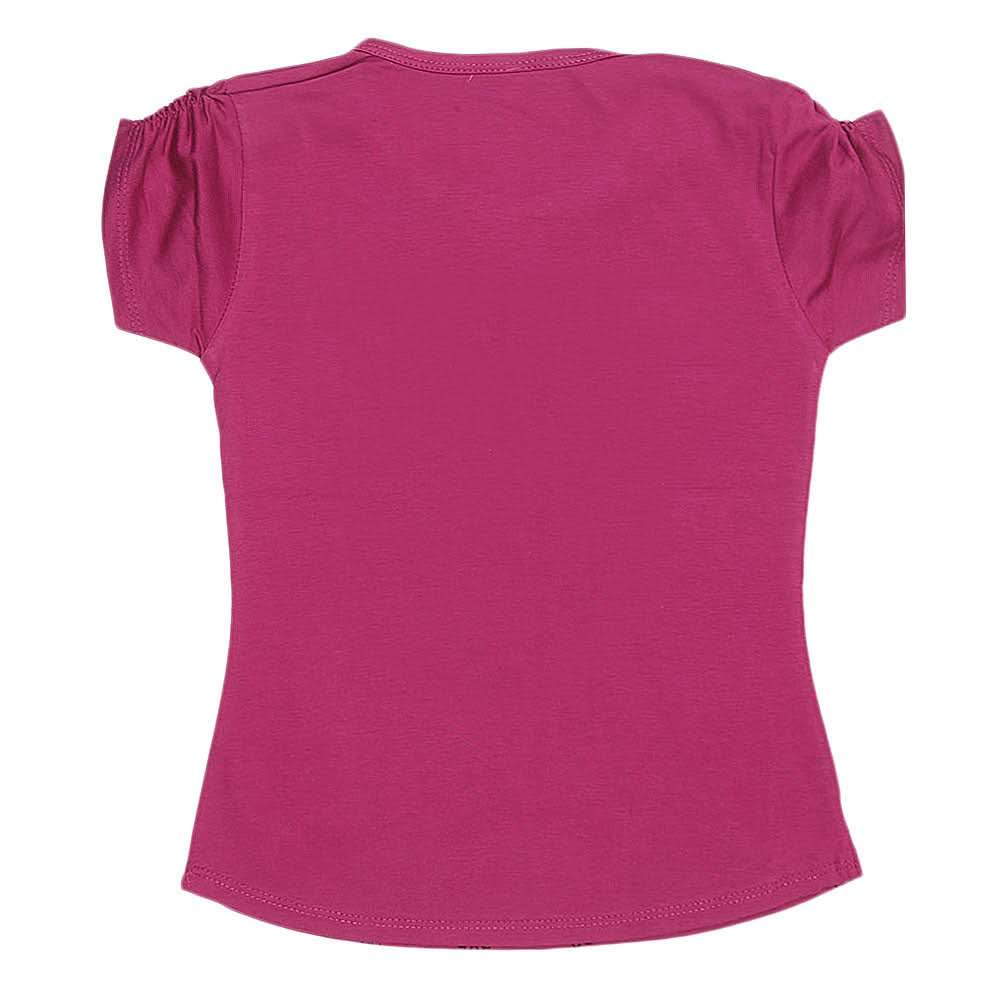 Girls Half Sleeve Fancy T-Shirt - Dark Purple, Kids, Girls T-Shirts, Chase Value, Chase Value