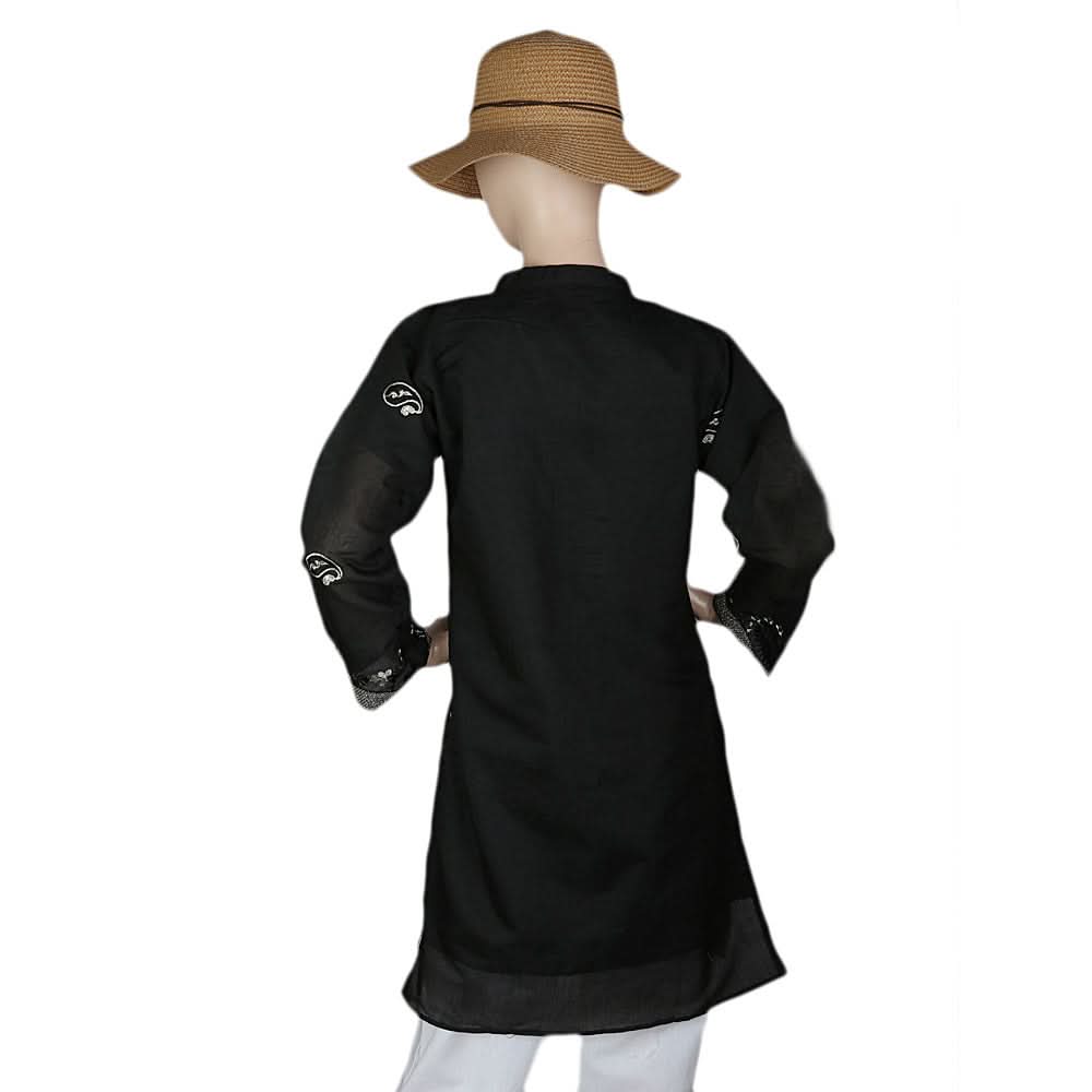 Women's Fancy Embroidered Kurti - Black, Women, Ready Kurtis, Chase Value, Chase Value