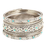 Women's Fancy Bangles 7 Pcs - Silver - test-store-for-chase-value