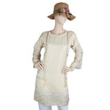 Women's Fancy Embroidered Kurti - Fawn, Women, Ready Kurtis, Chase Value, Chase Value