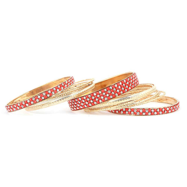 Women's Fancy Bangles 13 Pcs - Red - test-store-for-chase-value