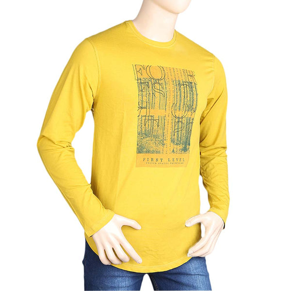 Men's Full Sleeves T Shirt - Mustard, Men, T-Shirts And Polos, Chase Value, Chase Value