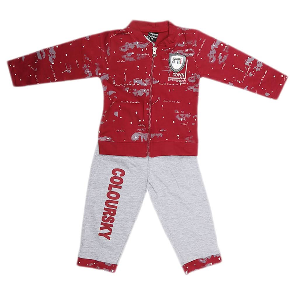 Boys Full Sleeves 3 Piece Suit - Maroon, Kids, Boys Sets And Suits, Chase Value, Chase Value