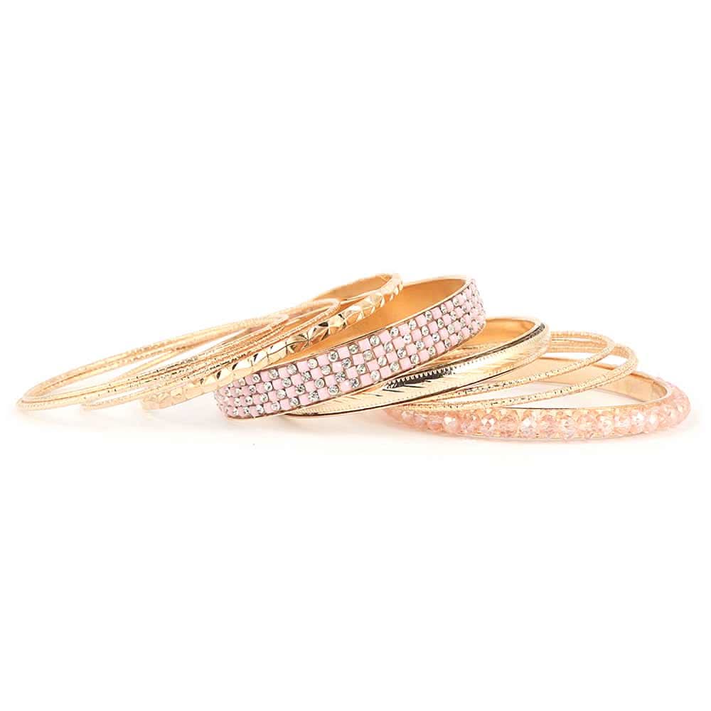Women's Fancy Bangles 11 Pcs - Pink - test-store-for-chase-value