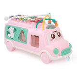 Happy Colorful Bus With Musical Instrument - Pink, Kids, Musical Toys, Chase Value, Chase Value
