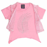 Girls Half Sleeve Fancy T-Shirt 2 Pcs - Pink, Kids, Girls T-Shirts, Chase Value, Chase Value