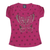 Girls Half Sleeve Fancy T-Shirt - Dark Purple, Kids, Girls T-Shirts, Chase Value, Chase Value