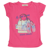 Girls Half Sleeves T-Shirt 03 - Pink, Kids, Girls T-Shirts, Chase Value, Chase Value