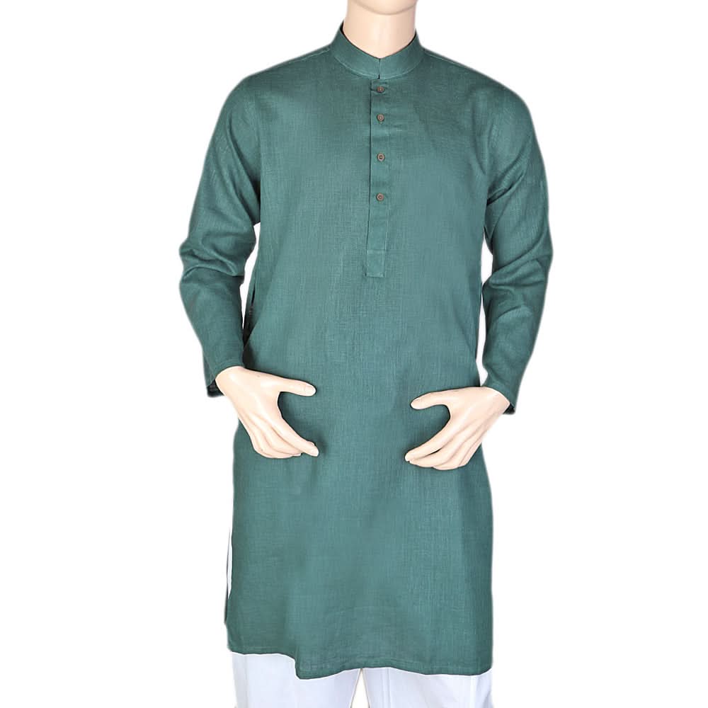 Men's Basic Kurta - Dark Green, Men, Kurtas, Chase Value, Chase Value