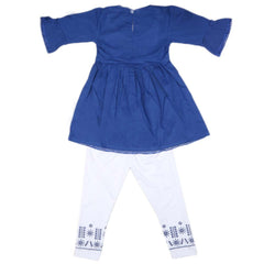 Girls Embroidered Cotton Suit 2 Pcs - Blue, Kids, Girls Sets And Suits, Chase Value, Chase Value
