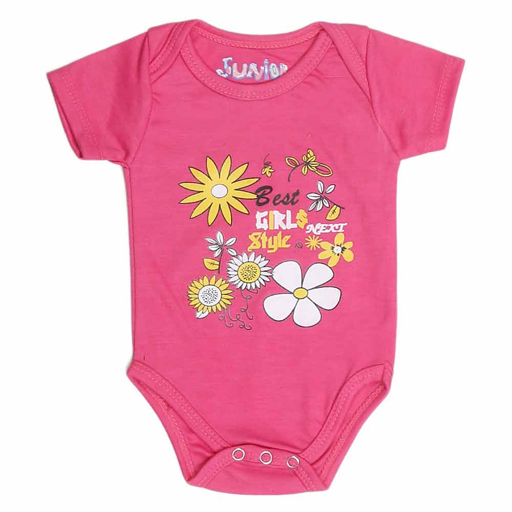 Newborn Girls Romper - Dark Pink - test-store-for-chase-value